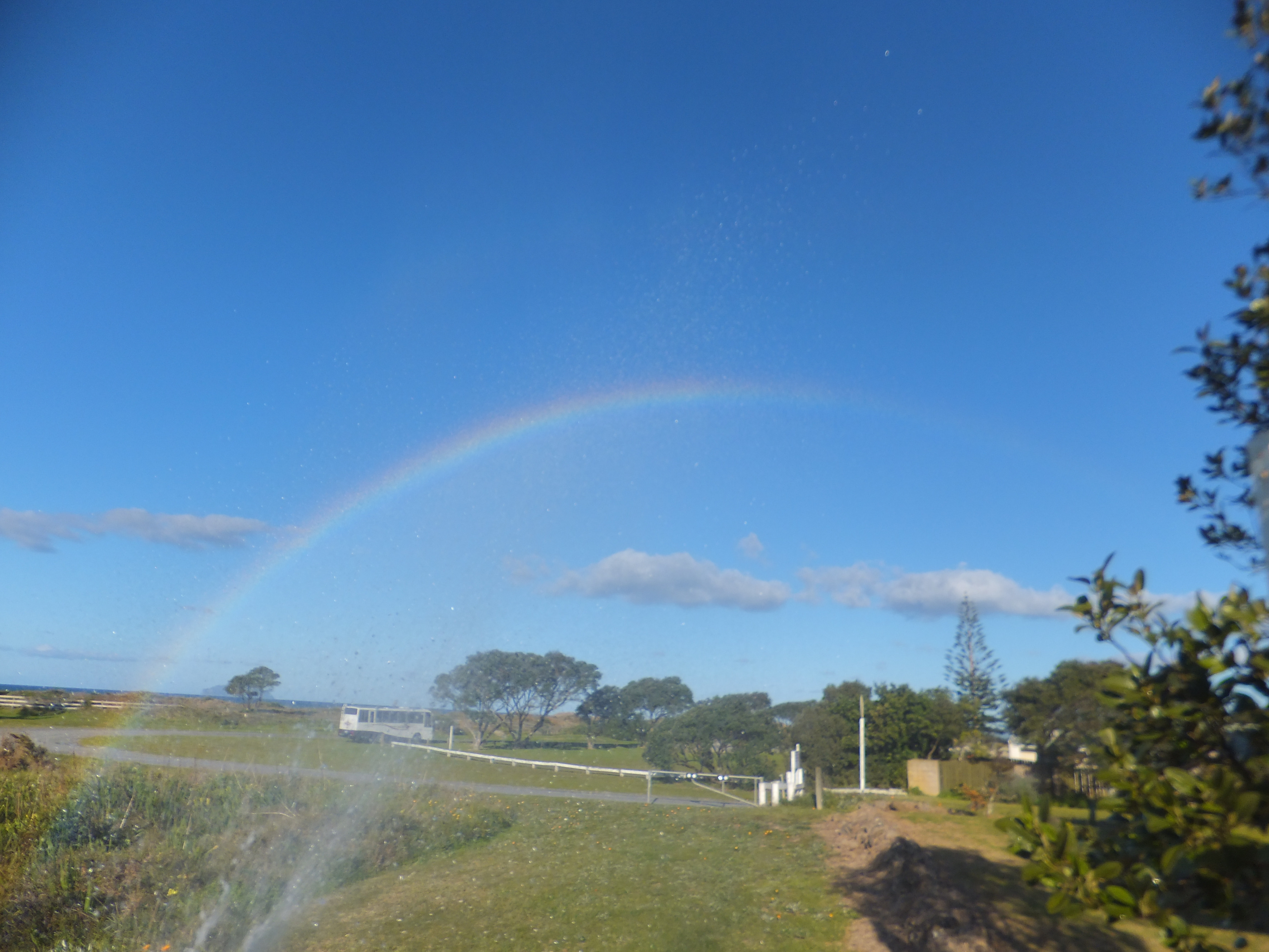 Aroha's rainbow showing in water mist 3/30